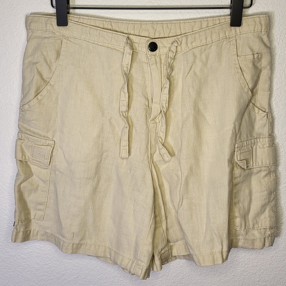 Prana Linen Cotton Blend Cargo Shorts size Medium